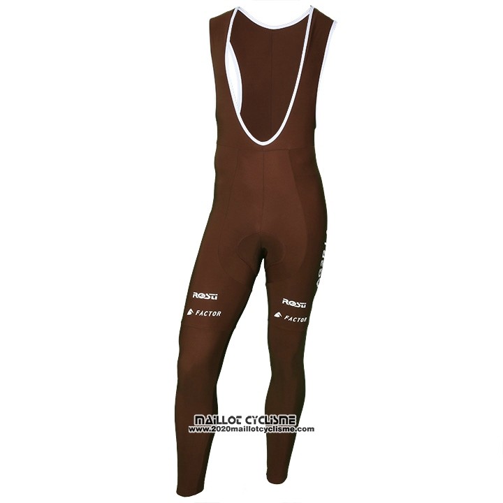 2018 Maillot Ciclismo Ag2r La Mondiale Marron Manches Longues et Cuissard